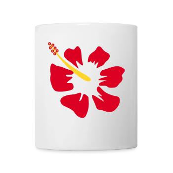 Blume rot rote Blumen rot rote Blumen Hibiskus - Tasse - Weiß - Vorne