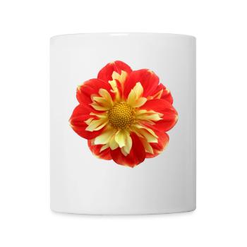 Blume gelb rot rote Blume Blumen rot gelbe Blumen - Tasse - Weiß - Vorne