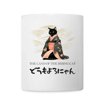 Cat in kimono - Japanese - Japan - Hiragana - Mug - white - Front