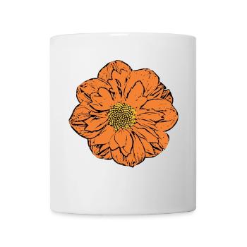 Blumen-Geschenk - Tasse - Weiß - Vorne