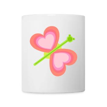Herz Schmetterling Frühling Kind Baby Insekte 80er - Tasse - Weiß - Vorne