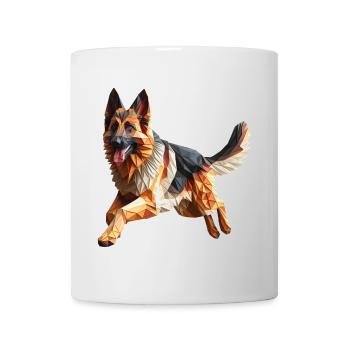 chien berger allemand origami géométrique 3d - Mug blanc - blanc - Devant