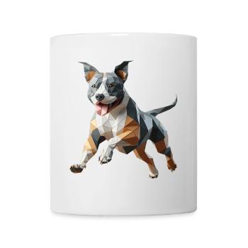 Staffy origami 3d geometric dog - Mug - white - Front