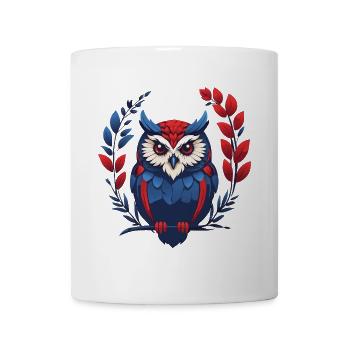 Bunte grafisch Eule für Eulenfans und Vogelfreunde - Tasse - Weiß - Vorne