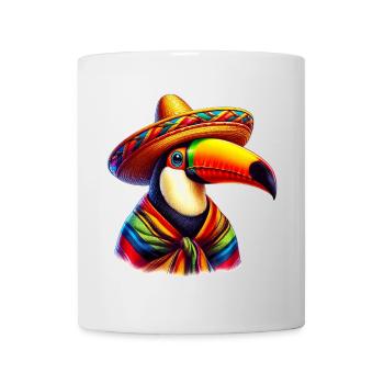 Mexican toucan with poncho and sombrero mexico - Mug - white - Front