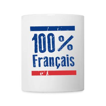 100% French, blue, white, red - Mug - white - Front