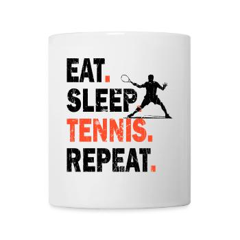 Chemise Tennis Manger Dormir Tennis Répéter Design Foncé - Mug blanc - blanc - Devant