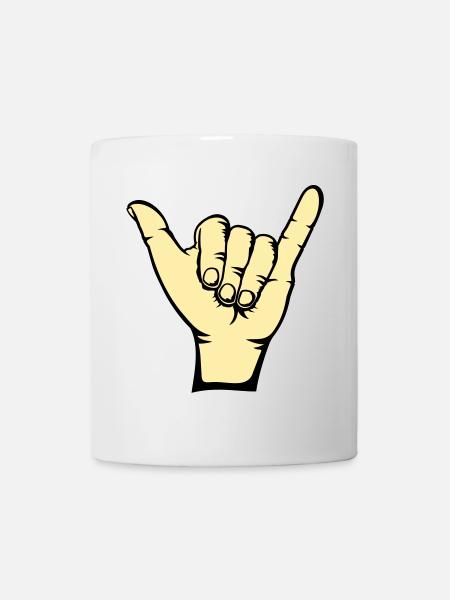 Surfen Symbol Hand - Tasse - Weiß