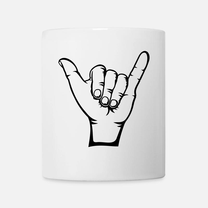 Surfen Symbol Hand - Tasse - Weiß