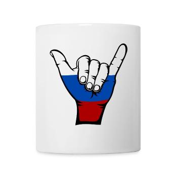 Symbole de surf du drapeau de la Russie - Mug blanc - blanc - Devant