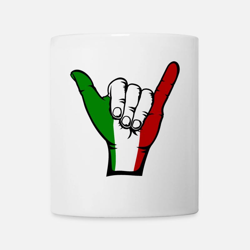 Symbole de surf du drapeau de l’Italie - Mug blanc - blanc
