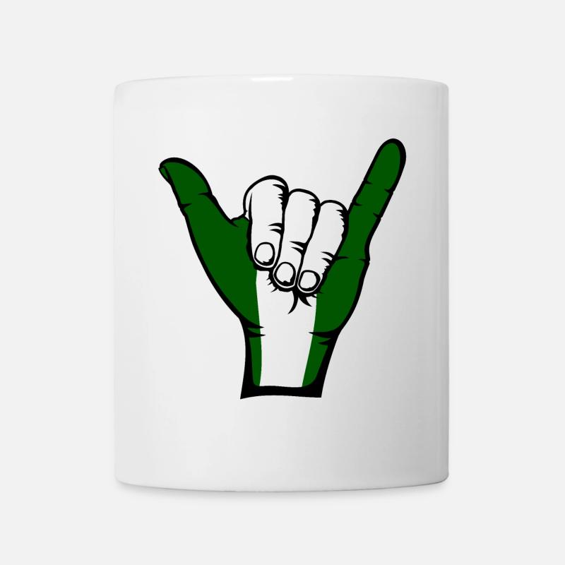 Nigeria Flagge Surfing Symbol - Tasse - Weiß