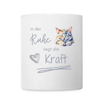 Chat endormi - La force réside dans le silence - Mug blanc - blanc - Devant