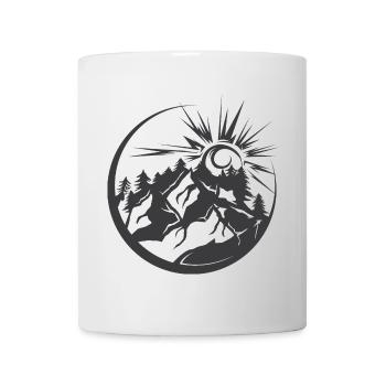 Mountains Outdoor Nature Forest Landscape Graphic Logo - Mug - white - Front