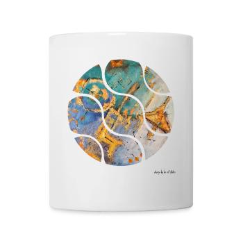 Abstraction colorée avec des accents dorés - Mug blanc - blanc - Devant