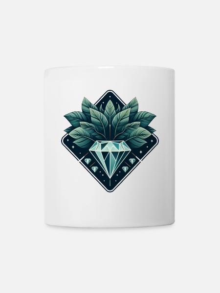 Blühender Diamant - Tasse - Weiß