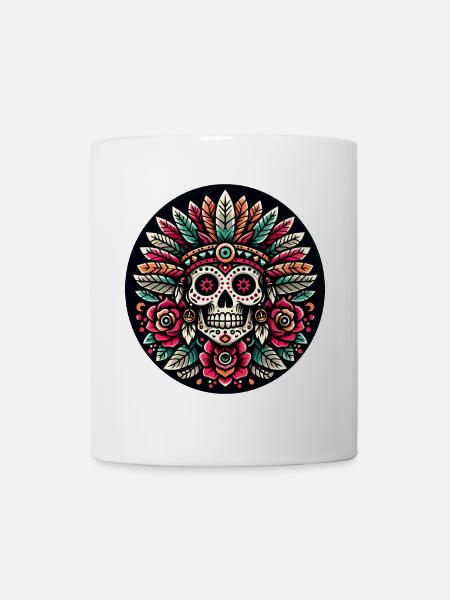 Maya Skull 2 - Tasse - Weiß