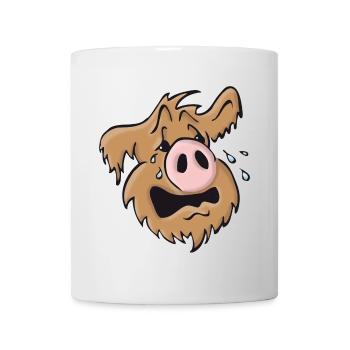 Pig dog howling - Mug - white - Front