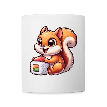 Squirrel and Sushi Japanese Design - Mug - white - Front