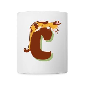 Lettre C du chat - Mug blanc - blanc - Devant