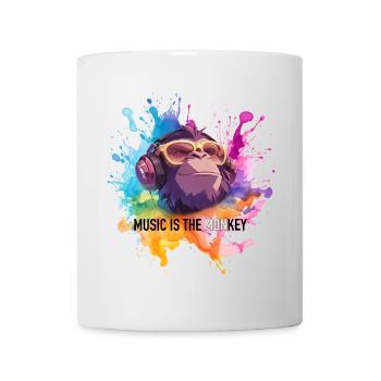 La musique est le jeu de mots de singe - Mug blanc - blanc - Devant