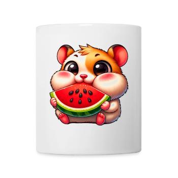 Cute Cartoon Hamster Melon - Tasse - Weiß - Vorne