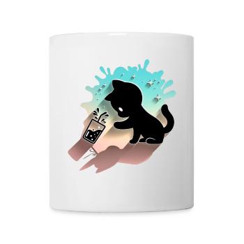 Kawaii Cat with Bubble Tea Cute Sweet Kitty - Mug - white - Front