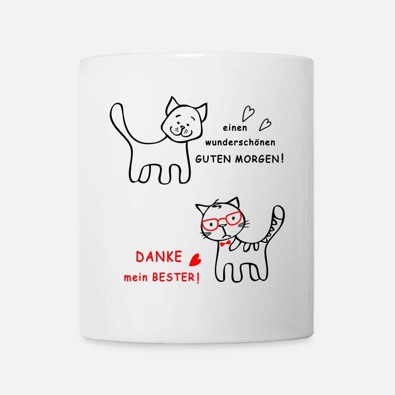 Guten Morgen Hund und Katze - Tasse - Weiß