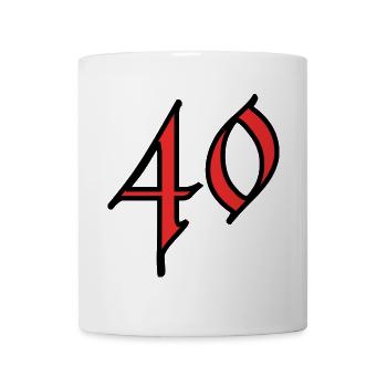 40. 40 ANS. 40e ANNIVERSAIRE. ANNIVERSAIRE 40 ANS. - Mug blanc - blanc - Devant