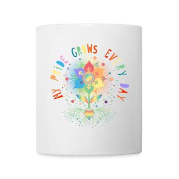 Fleur avec racine symbole de fierté et d’appartenance - Mug blanc - blanc - Devant