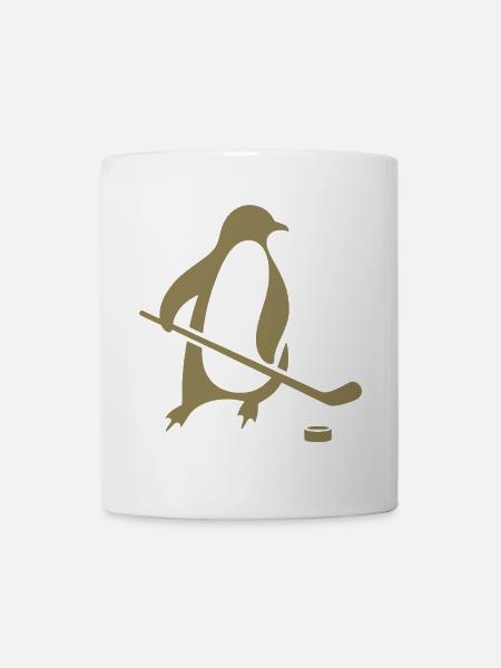 Pinguin Eishockey Silhouette Minimalistisch - Tasse - Weiß