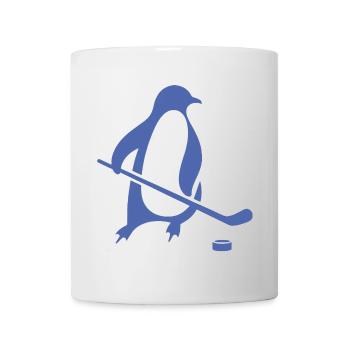 Pinguin Eishockey Silhouette Minimalistisch - Tasse - Weiß - Vorne