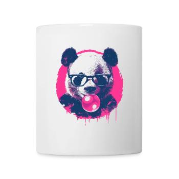 Panda mit Brille und Kaugummi - Tasse - Weiß - Vorne