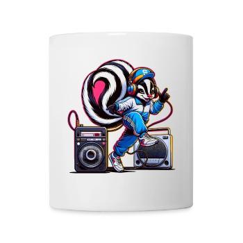 stylischer Stinktier-Charakter in Hip-Hop-Outfit - Tasse - Weiß - Vorne