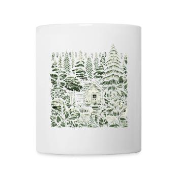 living close to nature with a tiny house in the forest - Mug - white - Front