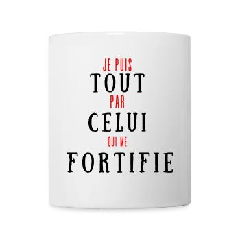 Citation humoristique en noir et rouge - Mug blanc - blanc - Devant