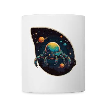 Vaisseau spatial crabe dans l’espace avec des planètes - Mug blanc - blanc - Devant