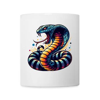 motif serpent Cobra dynamique et coloré - Mug blanc - blanc - Devant