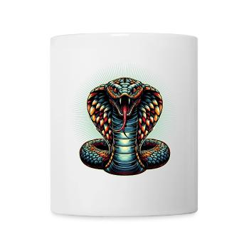 motif serpent Cobra dynamique et coloré - Mug blanc - blanc - Devant