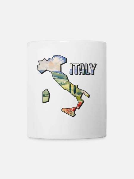 Aquarell Landkarte Italien - Tasse - Weiß