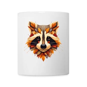 Raton laveur, conçu à partir de différentes feuilles - Mug blanc - blanc - Devant