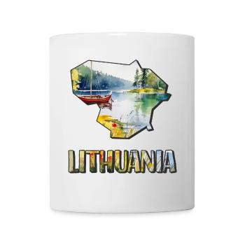 Watercolor Map of Lithuania - Mug - white - Front