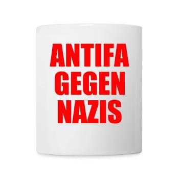 Antifa gegen nazis - Tasse - Weiß - Vorne