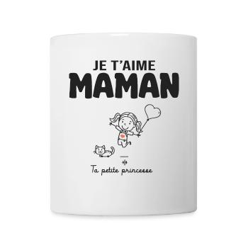 je t aime maman cadeau maman fille fête des mères - Mug blanc - blanc - Devant