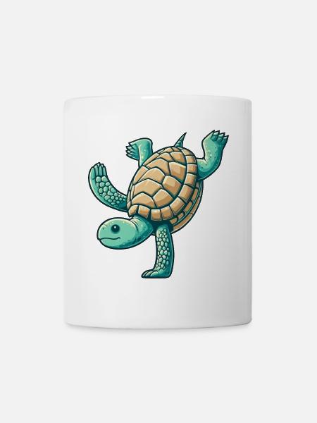 Schildkröte Handstand Salto Gymnastik Sport - Tasse - Weiß