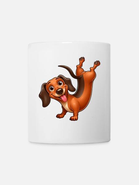 Witziger Dackel Handstand Gymnastik Athlet - Tasse - Weiß