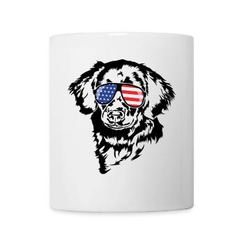 Stabjihoun Lunettes de soleil drapeau américain chiens Wilsigns - Mug blanc - blanc - Devant