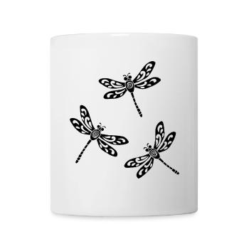 trio de libellules noires - Mug blanc - blanc - Devant