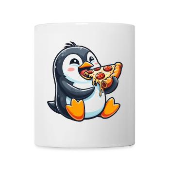 Penguin Pizza Funny Food Fast Food Comic - Mug - white - Front