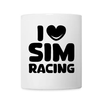 i love simracing gamer gaming symbol heart love - Mug - white - Front